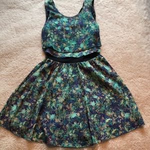 Blue and green floral patterned dress!